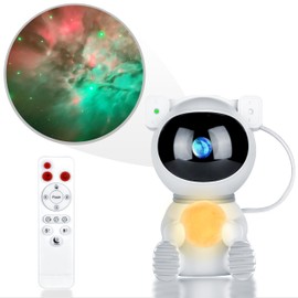 Astronaut Galaxy Projector Star Night Light with Moon Lamp, Starry Nebula Ceiling Projection with Timer, Remote Control and 360° Adjustable, Cool Gifts for Son Children Adults Teen Boys Girls