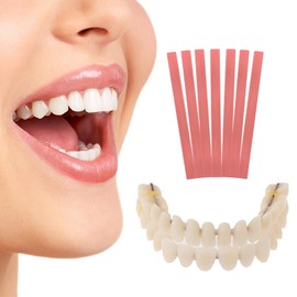 Denture Repair Kit, Soft Dentures False Teeth, Dentures Clip in Veneers Teeth Set DIY Resin Denture Kit for Repair Missing Teeth