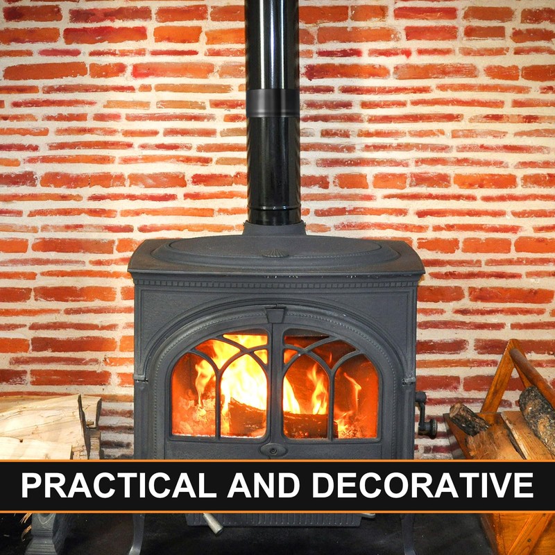 2 Pcs Stove Pipe 6" Wood Stove Pipe Collar