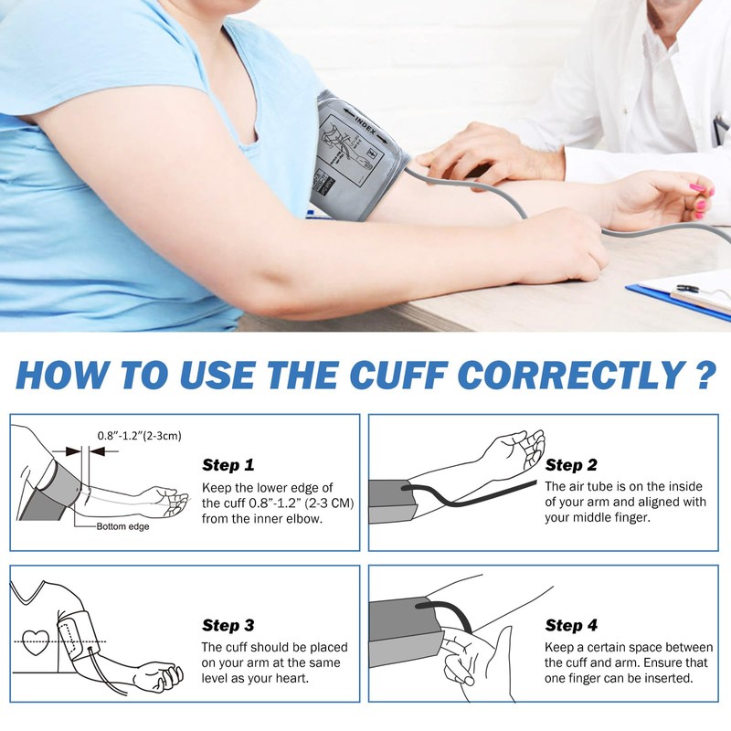 XXL Blood Pressure Cuff 9”-24” (22-60CM) Compatible with Most Automatic