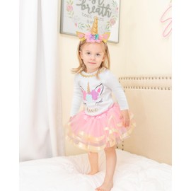 Luke and Lulu Unicorn Birthday Outfit for Girls – 2nd Birthday Outfit with Shirt Tutu and Headband - Baby Unicorn Dress
