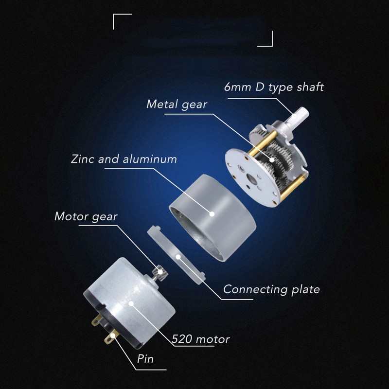 DC Gear Motor Good Conductivity Brass Coil Large Torsion CW