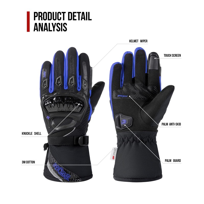IRON JIA'S Motorcycle Gloves Winter Cold Weather Warm Touchscreen Waterproof