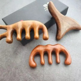Gita (선택 우드괄사 3종세트)백단향 우드 괄사마사지기 3종 세트 두피 바디 지압 Selected Wood Gua Sha 3-Piece Set, Baekdanhyang Wood Gua Sha Massager 3-Piece Set for Scalp and Body Acupressure