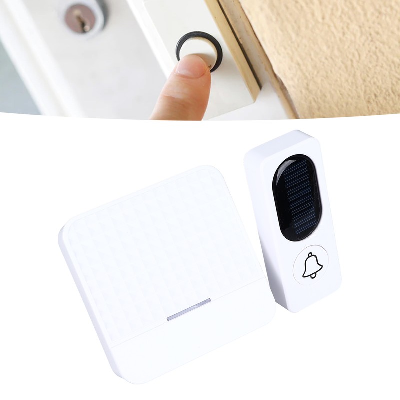 Wireless Doorbell White Self Power 20 to 80dB Adjustable Volume