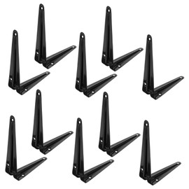 WHAMVOX 10pcs Nine Ratio Triangle Bracket Bookshelf Bracket Hidden Bracket Bookshelf Holders Wall Mounted Support Brackets Shelf Brackets Pre-Drill Corner Brace Brackets Metal Black