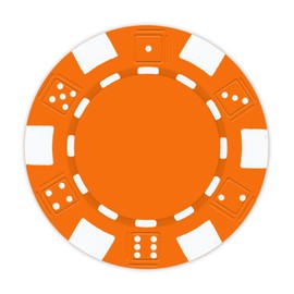 DA VINCI 100 Clay Composite Dice Striped 11.5 gram Poker Chips, Blank Orange Chips for Direct UV Print or Hot Stamping (Orange)