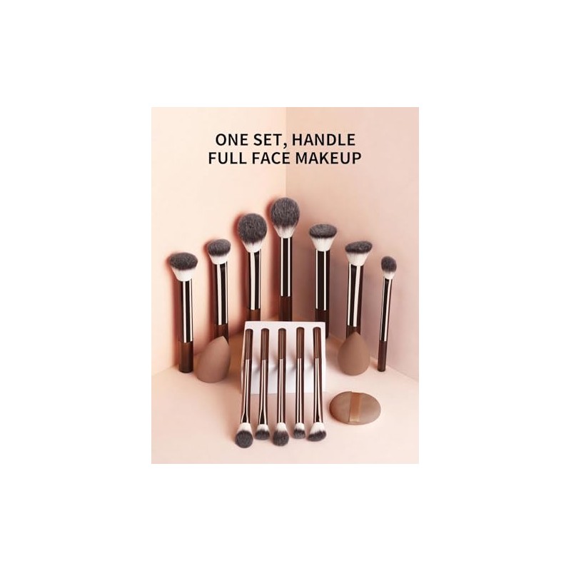 Set de brochas de maquillaje mini para principiantes, set de