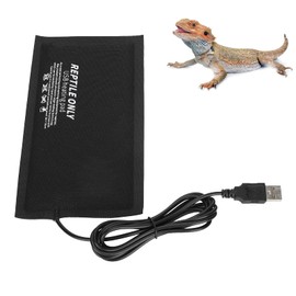 Reptile Heat Pad, Fiber Cloth USB Reptile Heating Pad, Under Tank Terrarium Warmer, Waterproof Heat Mat Heater for Turtle, Hermit Crab, Lizard, Frog, Snake, Spider(M)