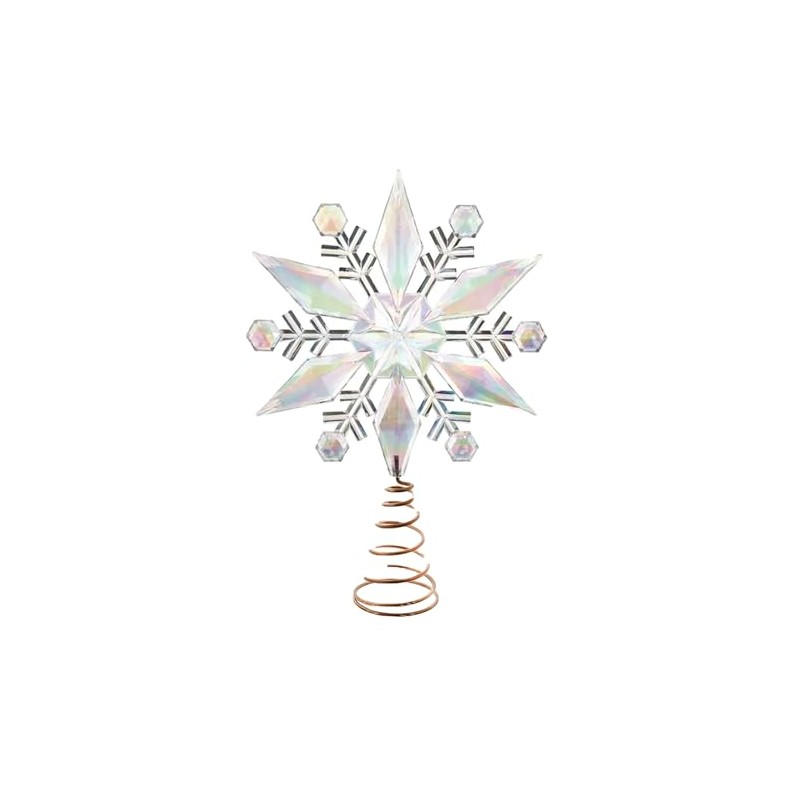 Kurt Adler 12.75-inch Iridescent Snowflake Treetop