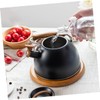 GRIRIW Ergonomic Handle Design Black Whistling Kettle for Heating Tea