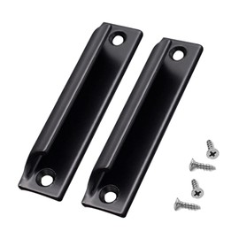 Cimown Pack of 2 Balcony Door Handles, Outdoor Patio Door Handle, Outdoor Patio Door Handle, for Windows, Sliding Doors with 4 Screws (Silver)