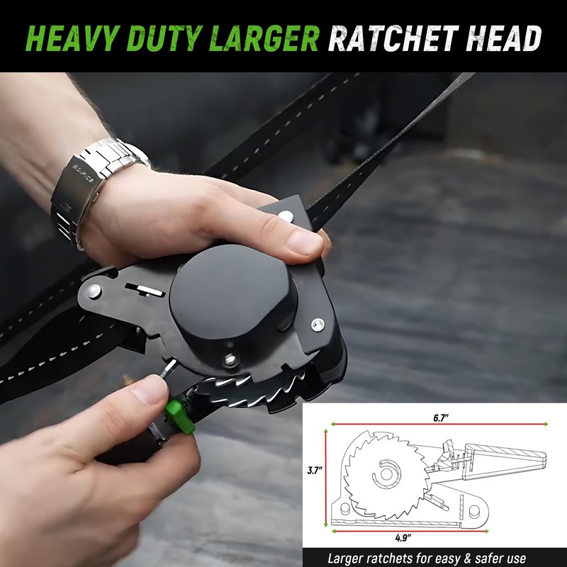 Retractable Ratchet Straps(4 Pack) - 1in x 10ft Self Retracting