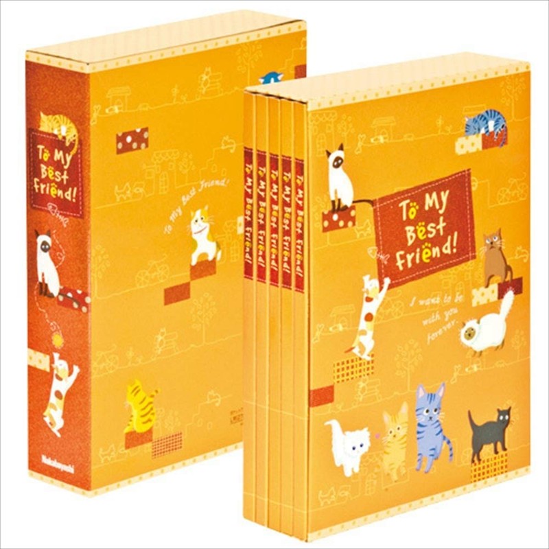 ナカバヤシ ポケットアルバム5冊組 キャット&ドッグ レッド 5PL-270-30-R