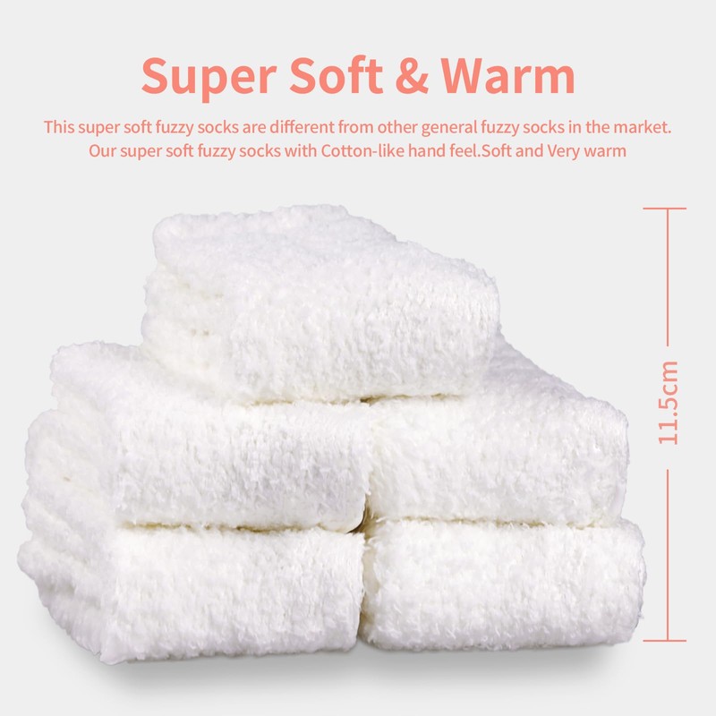 TOCONFFON Women's Cuddly Fluffy Socks, Soft Socks, Plush Socks, 5,