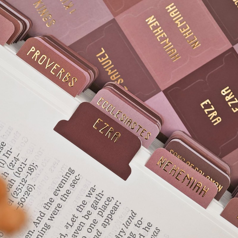 Laminated Bible Tabs, Bible Study Supplies, Large Print Bible Book