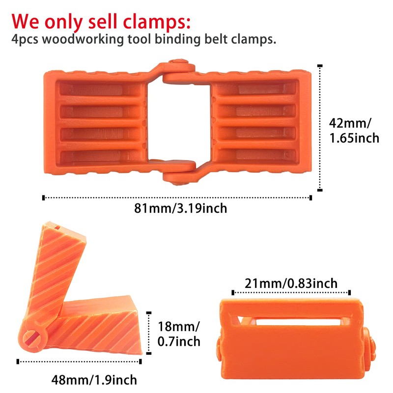 Pack of 4 Tie Belt Clamp, Quick Clamp, Corner Strap,