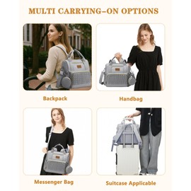 2025 Upgraded Diaper bag Backpack, Waterproof Baby Diaper bag with Changing Pad, Converts into Baby Tote bag, Newborn essentials must haves, Shower Gifts for Boys & Girls, Grey