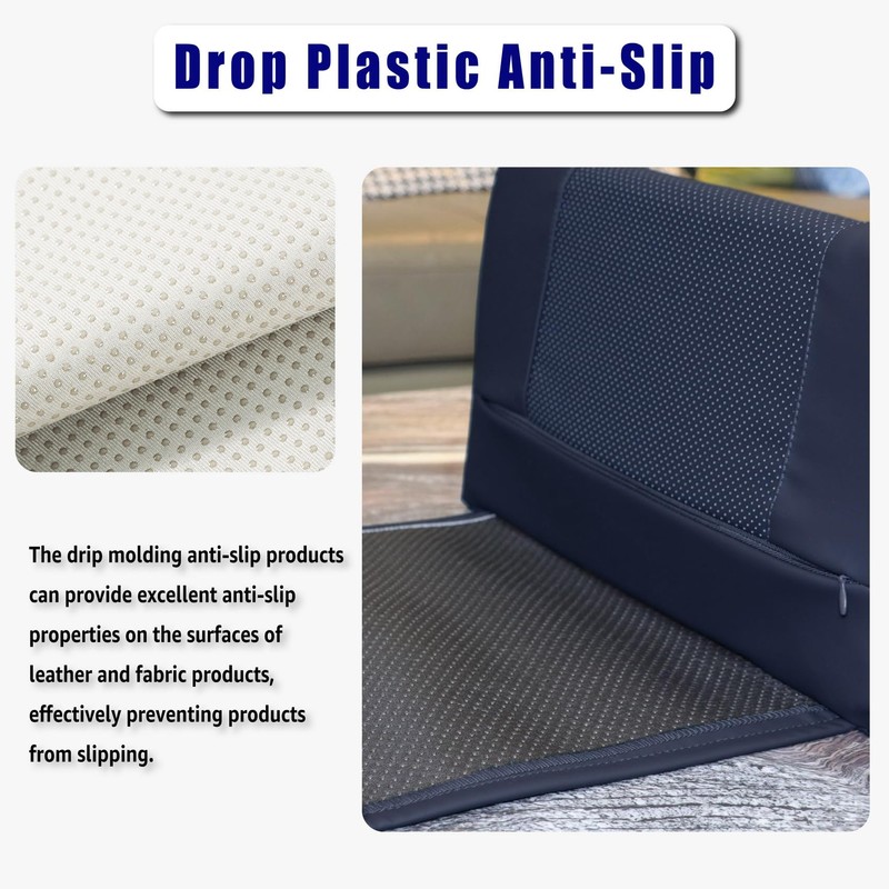 Breathable Perforated Leather Neck Pillow with Non-Slip Memory Foam, Adjustable