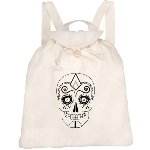 Azeeda 'Sugar Skull' Canvas Rucksack/Backpack (RK00001017)