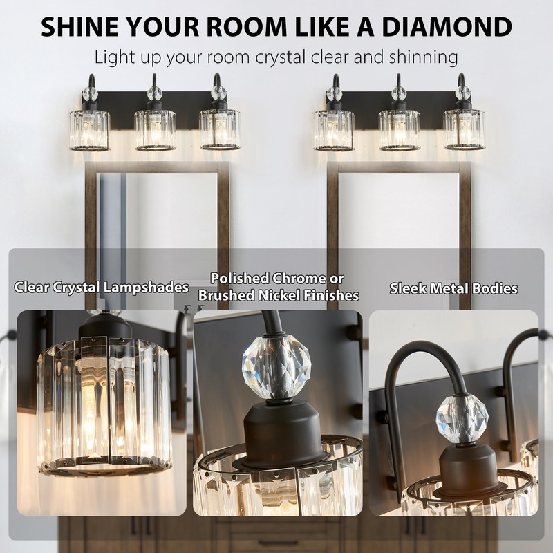 DIAMONDFORGE Bathroom Vanity Light Fixtures Over Mirror - Makeup Lighting