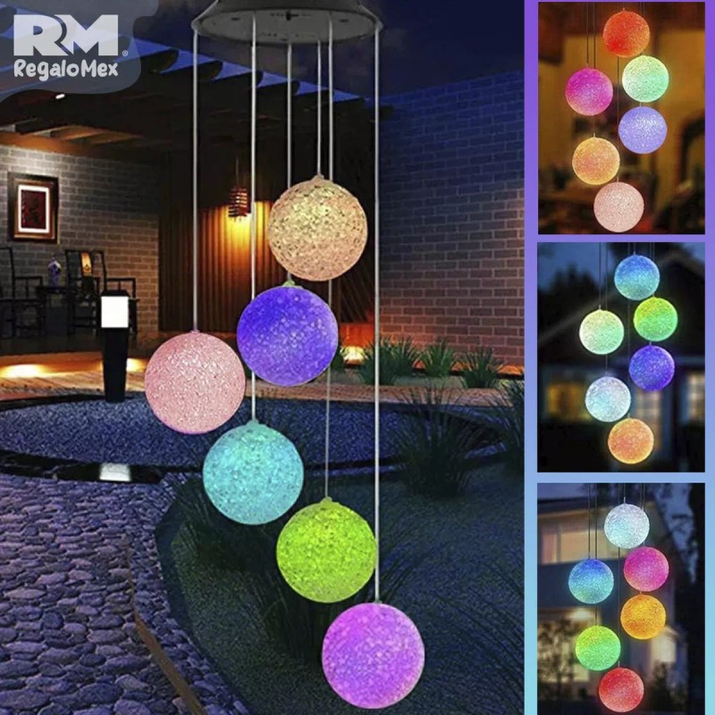 Rm Regalomex Serie De Luz Solares Tipo Campanas De Viento,