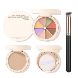 Colour Tattoo Concealer and Corrector Palette, Full Coverage Waterproof Makeup for Dark Circles and Bruise Cover Up. Multi-Use Color Pot Design Ideal for Face and Undereye Correction.