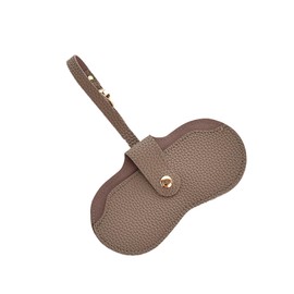 BaraRose Glasses Case, Stylish, Sunglasses Case, Carry-on Glasses Case, Slim, Thin, Lightweight, Leather, No Bulk, Women's, Men's (Black, Gray, Brown), gray