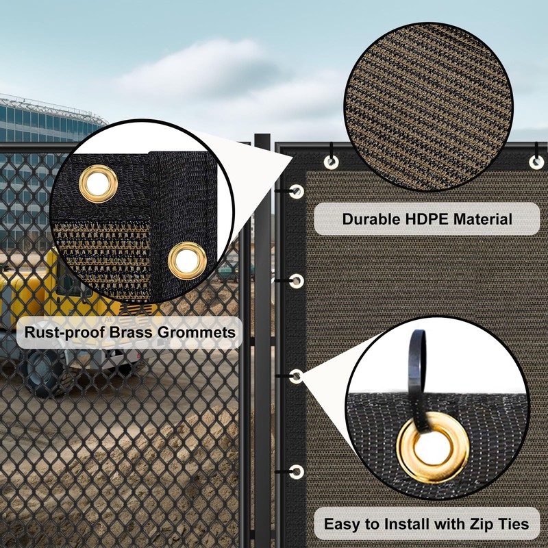 UPGRADE Privacy Screen Fence Customized 8x16 FT Brown Outdoor HDPE