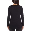 CHASER WOMEN'S WAFFLE TUNIC BUTTON DETAIL ON SLEEVE (BLACK, MEDIUM