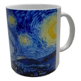 Taza De La Pintura Noche Estrellada Van Gogh Color Azul Taza Arte