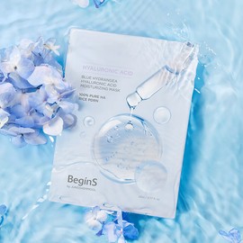 Begins by Jung Saem Mool Blue Hydrangea Hyaluronic Acid Moisture Mask (Pack of 5) / 비긴스 바이 정샘물 블루 수국 히알루론산 수분 마스크 (5매입)