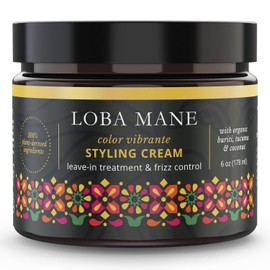 Loba Mane Curl Styling Cream – Anti Frizz & Heat Protection Curl Defining Cream - Nourishes and Hydrates - Color Safe, Vegan, Natural & Organic Curly Hair Cream (6oz)