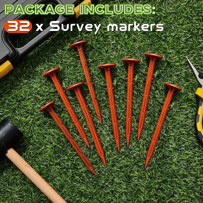 32 Pcs Garden Stakes Survey Markers Low Profile Survey Stakes