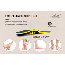 Laforst Heavy-Duty Arch Support Insoles for Men Women, Shoe Inserts for Ultimate Support for Active Lifestyles FBA (5)