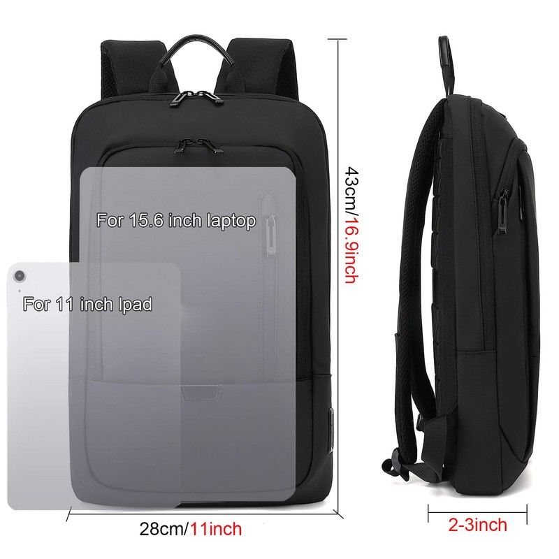 AUGUR Business Slim Backpack for Men 15.6 Inch Waterproof Laptop