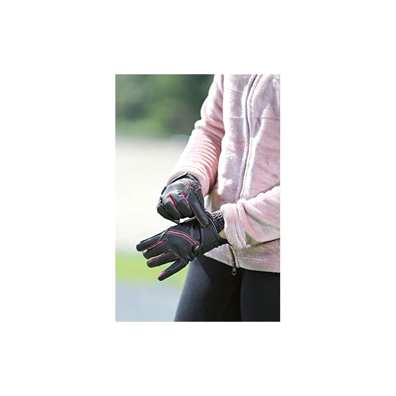HKM Riding Gloves Fashion Black/Pink L