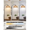 Rattan Floor Lamp- Boho Standing Lamp with Remote Control and