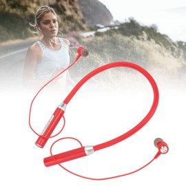 Neckband Bluetooth Earbuds, Cordless Bluetooth 5.2 IPX5 Waterproof Stereo Ergonomic Enhanced Bass Neckband Magnetic Headphones for Sports Running Workout (Red)