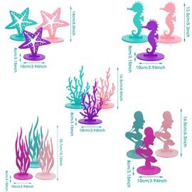 Sundecor 30Pcs DIY Ocean Mermaid Party Decoration Felt Table Centerpiece Under The Sea Marine Creature Sea Animal Table Ornament for Beach Party Favors Baby Shower Birthday Wedding Party Supplies