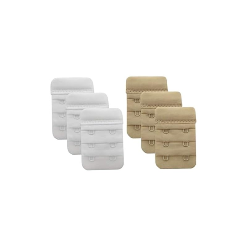Soft Bra Extender 3 Hook, 6-Pack Comfortable Bra Back Extenders
