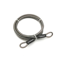 LORADAR 4mm Thick（5/32"） 7FT,15FT,30FT Braided Steel Coated Thin Security Cable Anti-Lost Steel Cable Luggage Lock Safety Cable Wire Double Loop (30FT)
