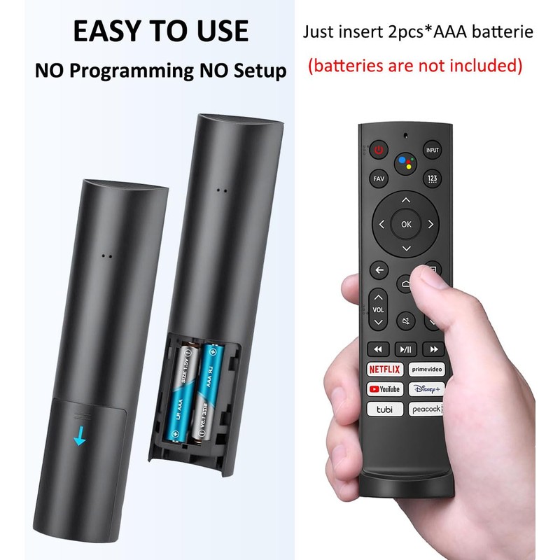 New Remote Control Replacement for Hisense TV (ERF3A90), Fit for