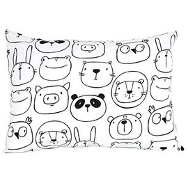 100% Organic Toddler Pillowcase by ADDISON BELLE - Fits Both 13"x18" and 14"x19" Pillows - Soft, Durable & Breathable (Monochrome Animals)