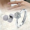 Anillo De Compromiso Plata 925 Para Mujer Ajustables Promesa GOOLUU