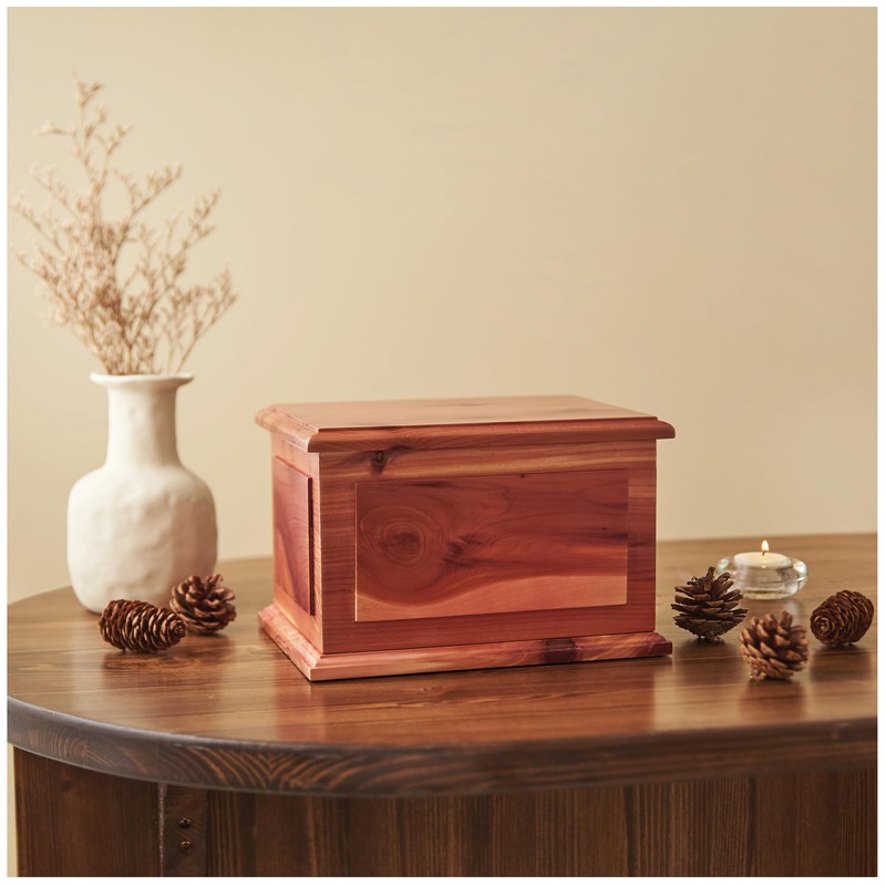 AspenStudio Cedar Wooden Urn for Cremation Ashes Handcrafted Cedar Wooden