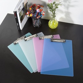 Vordas 4 Pack Plastic Transparent Clipboard A4 with Rounded Corners, Suitable for A4 Paperwork, 4 Colors, 315 * 225MM