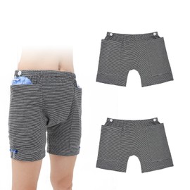 YingXue 2 Pack Incontinence Care shorts for Women, Catheter Leg Bag Shorts, Nephrostomy Bag Shorts for Women, Compatible with Ostomy, Foley, Suprapubic & Biliary Catheters (XX-Large)