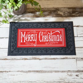 Evergreen Flag Quaint Merry Christmas Sassafras Switch Mat Inserts, Interchangeable Front Door Mat Outdoor Entrance, Indoor Door Mats for Entryway, 22 x 10 Inches Sassafras Doormat Inserts