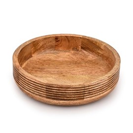 EDHAS Salad Bowl Mango Wood Handcrafted Salad Bowl for Table Decor Unique Decorative Accent Piece for Home or Office (10" x 10" x 2.5")